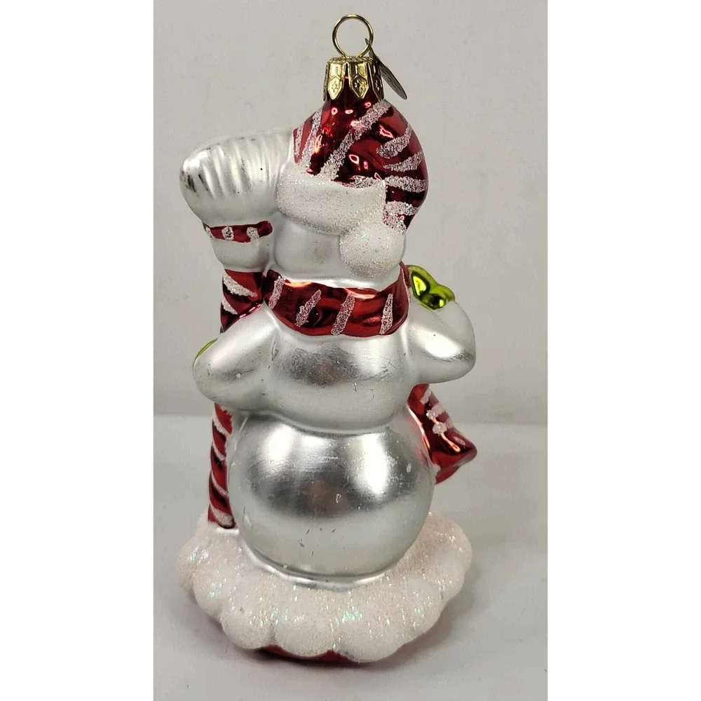 Christopher‎ Radko Cherry Ice Snowman Hand-Made Ornament 2002 Blown Glass
